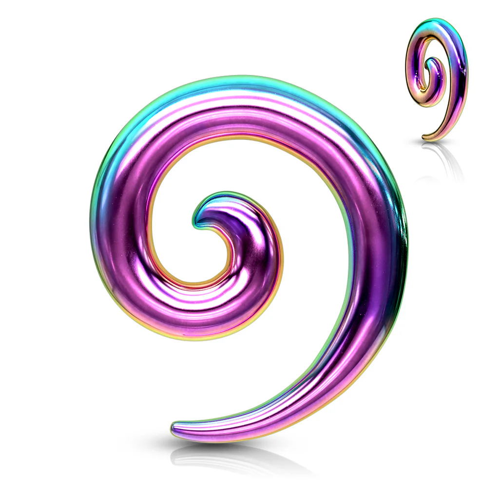 1 Pc Solid 316L Colored Stainless Steel Ear Spiral Tapers Ear Plugs - Image 3