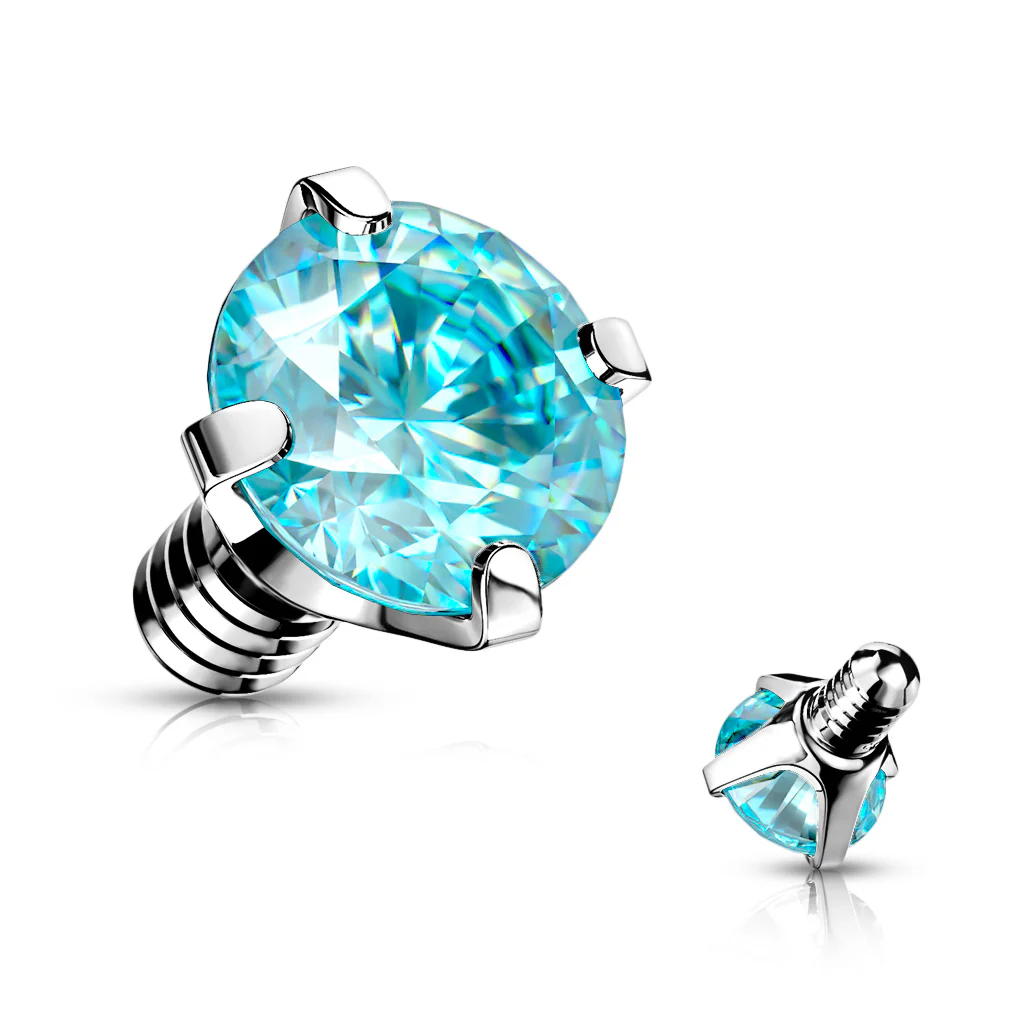 1 Pc Prong Set Asssorted CZ Dermal Anchor Top 14 Gauge - Image 10