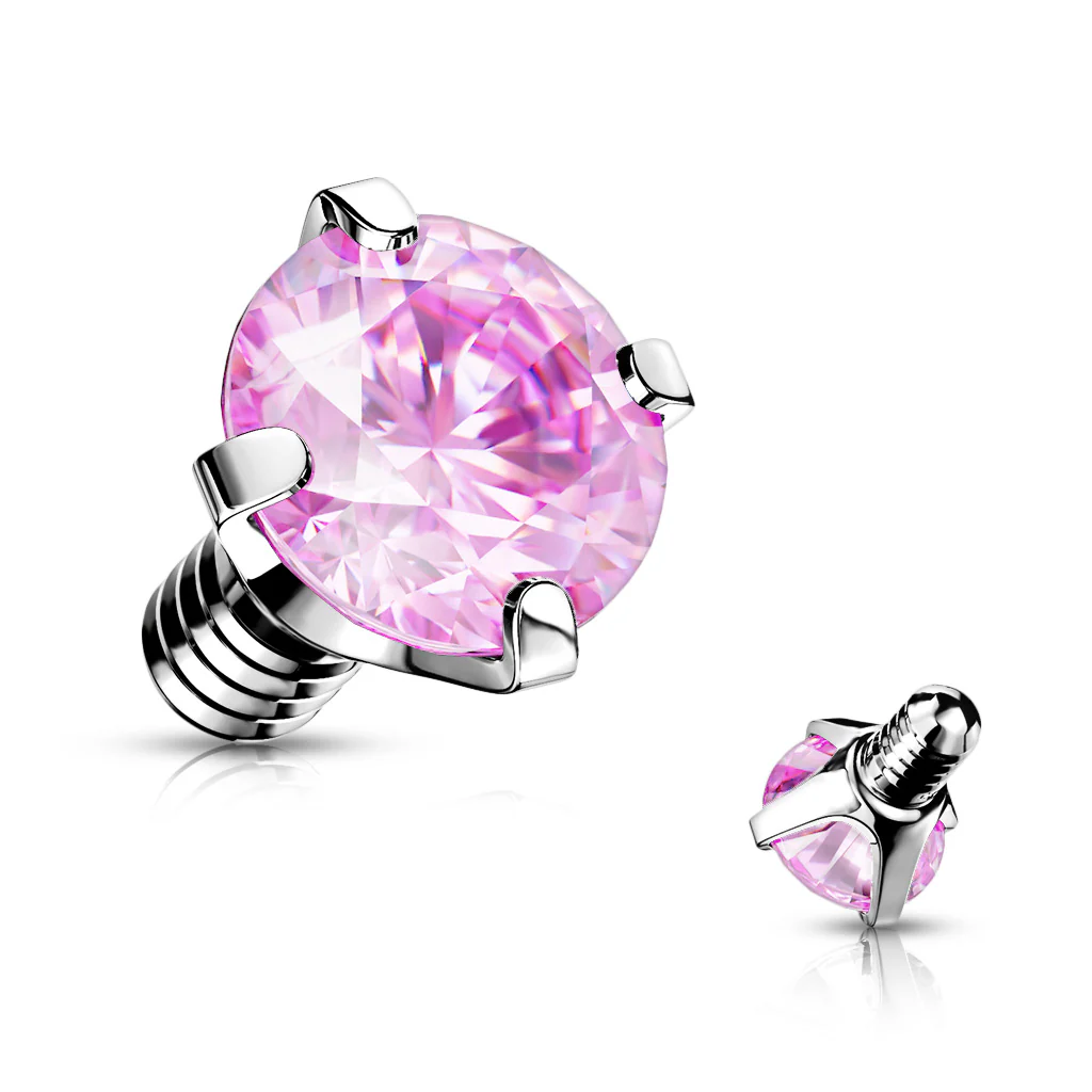 10 Pc Value Pack CZ Prong Set Top For Dermal Lip Eyebrow 16G - Image 9