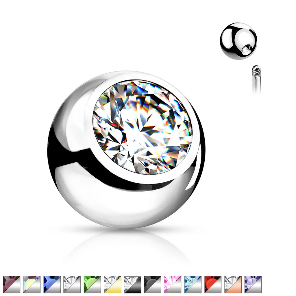 10 Pc Externally Threaded Press Fit Gem Ball For Lip Tongue Eyebrow - Image 16