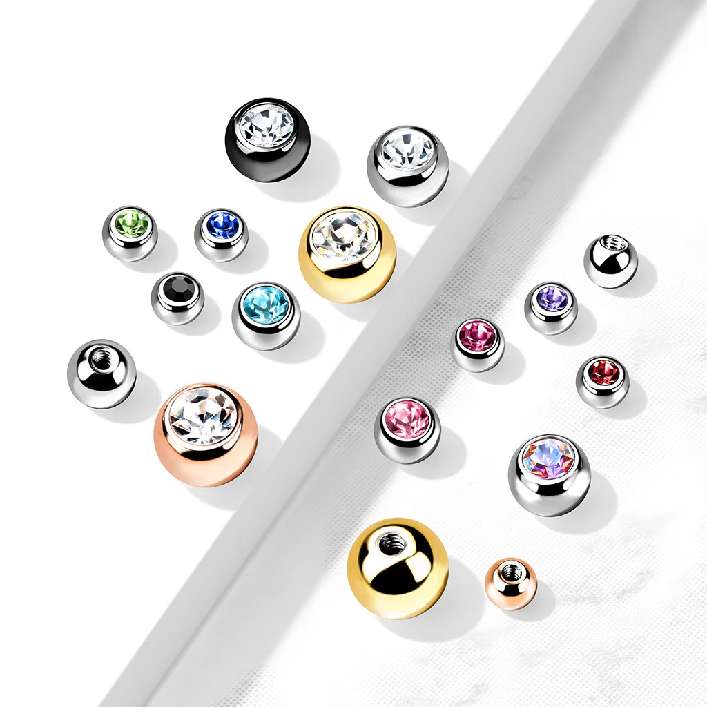 10 Pc Externally Threaded Press Fit Gem Ball For Lip Tongue Eyebrow - Image 17