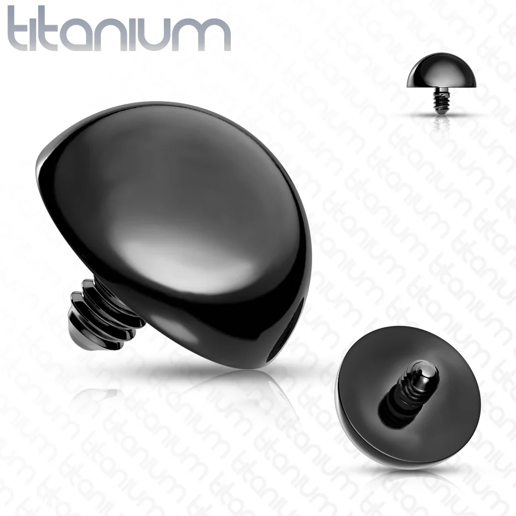 1 Pc Implant Grade Titanium Flat Dome Top Dermal Anchor Tops - Image 3