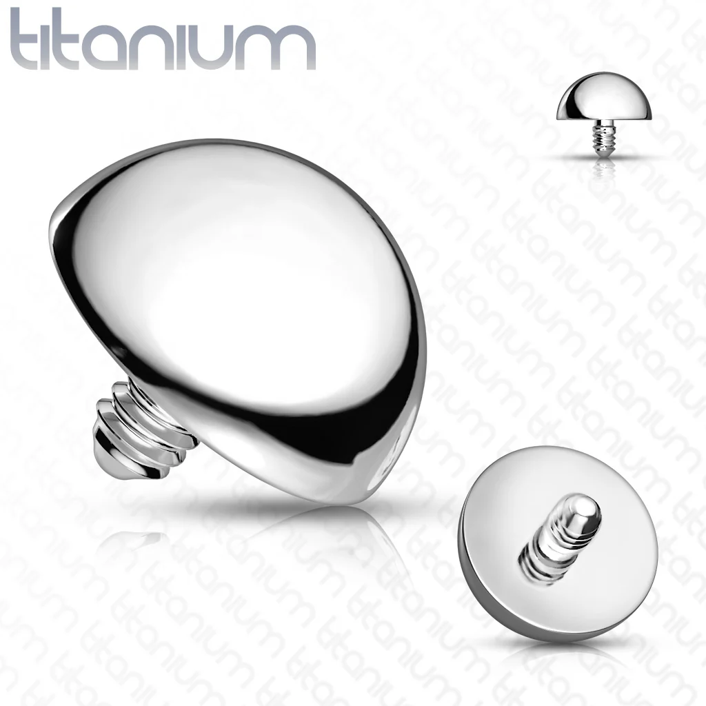 1 Pc Implant Grade Titanium Flat Dome Top Dermal Anchor Tops - Image 5