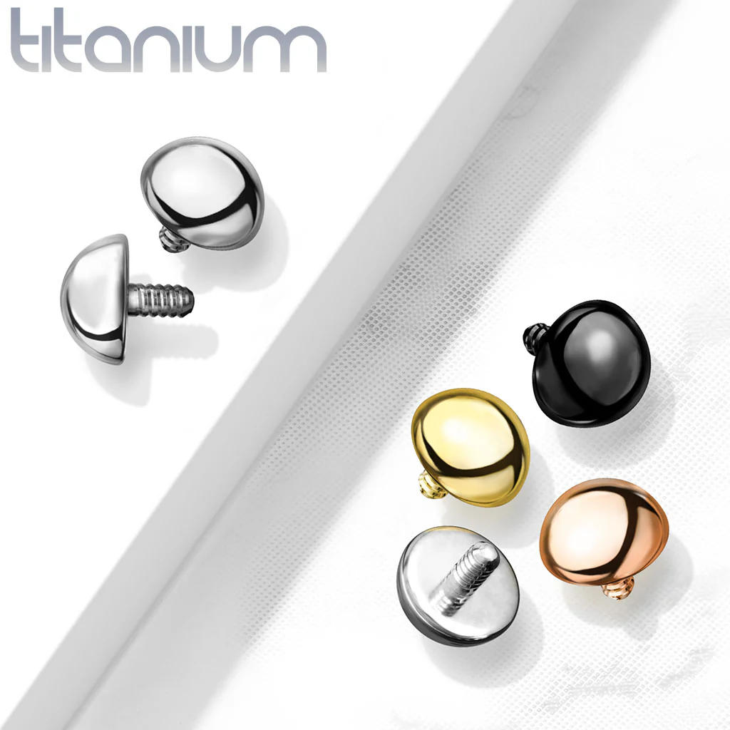 1 Pc Implant Grade Titanium Flat Dome Top Dermal Anchor Tops - Image 6