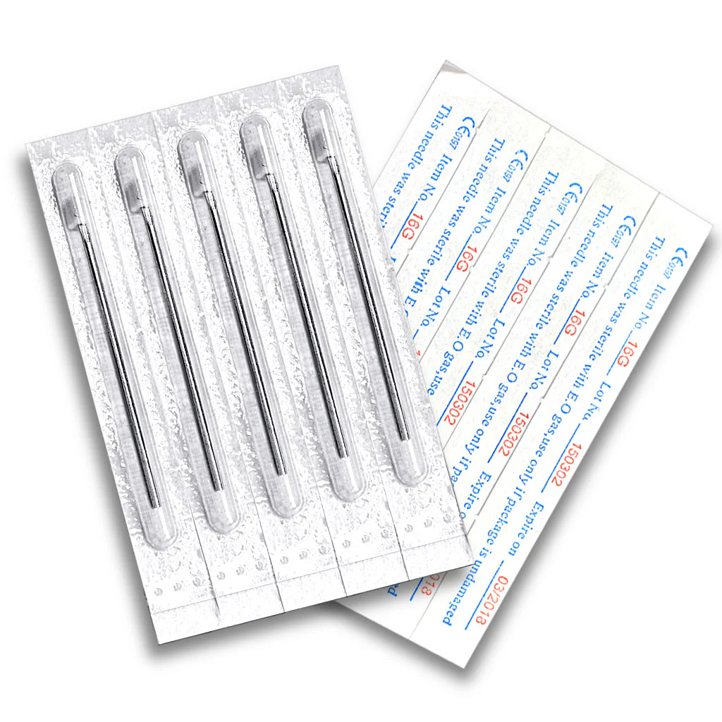 100pcs Surgical Steel Pre-Sterile Disposable Piercing Needles Pack