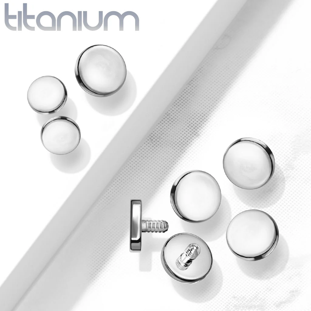 10 Pc Value Pack Titanium Flat Round Dermal Anchor Top