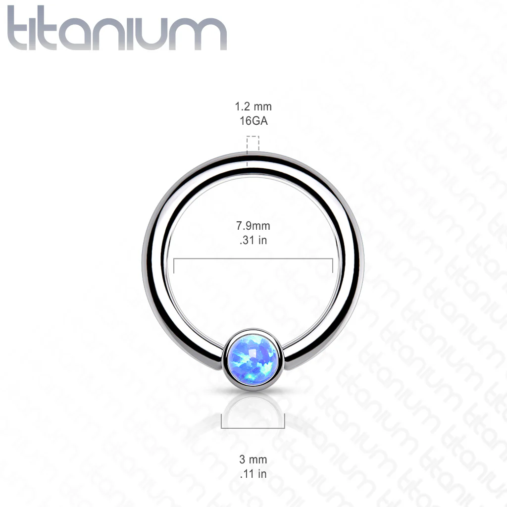 Implant Grade Titanium Opal  Captive Rings Ear Cartilage Nose Septum Ring - Image 5