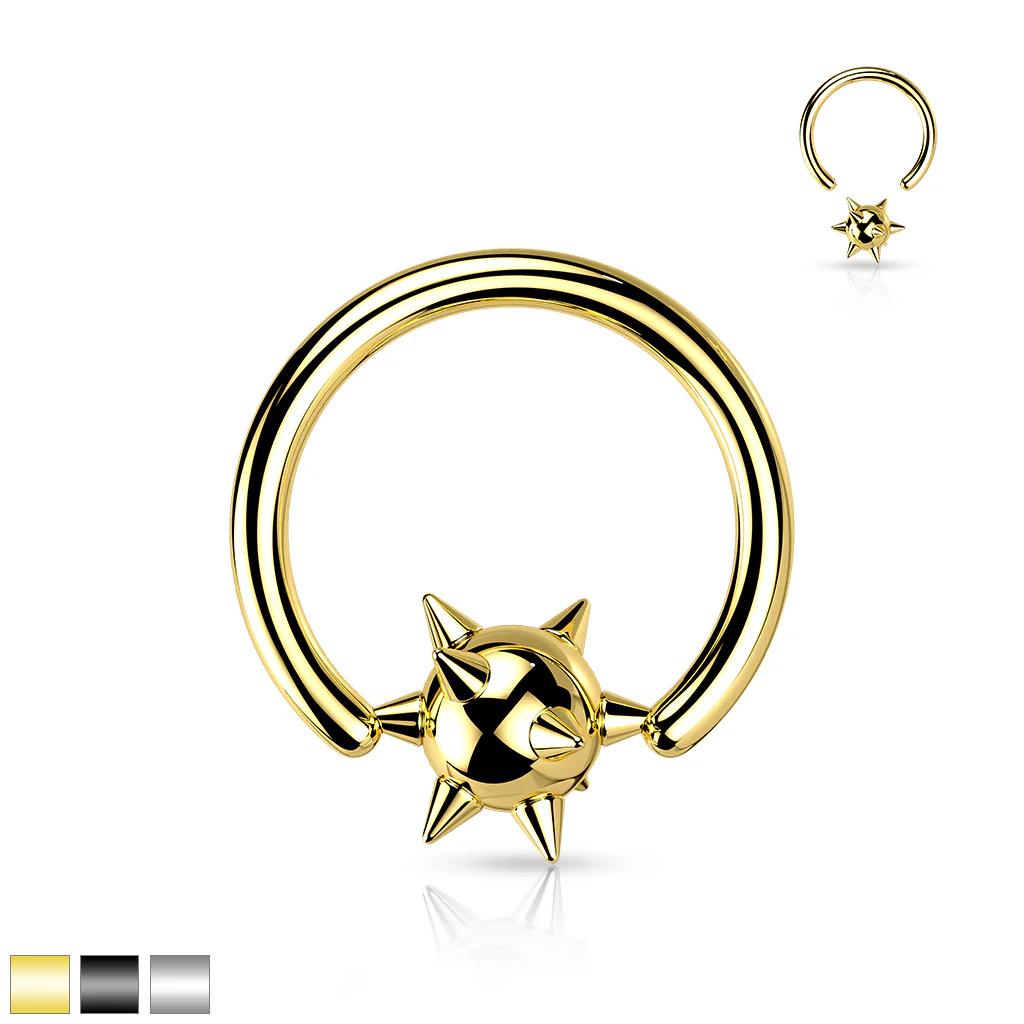 Spiked Ball Captive Rings Ear Cartilage Nose Septum Ring - Image 2