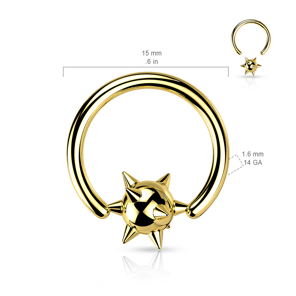 Spiked Ball Captive Rings Ear Cartilage Nose Septum Ring - Image 4