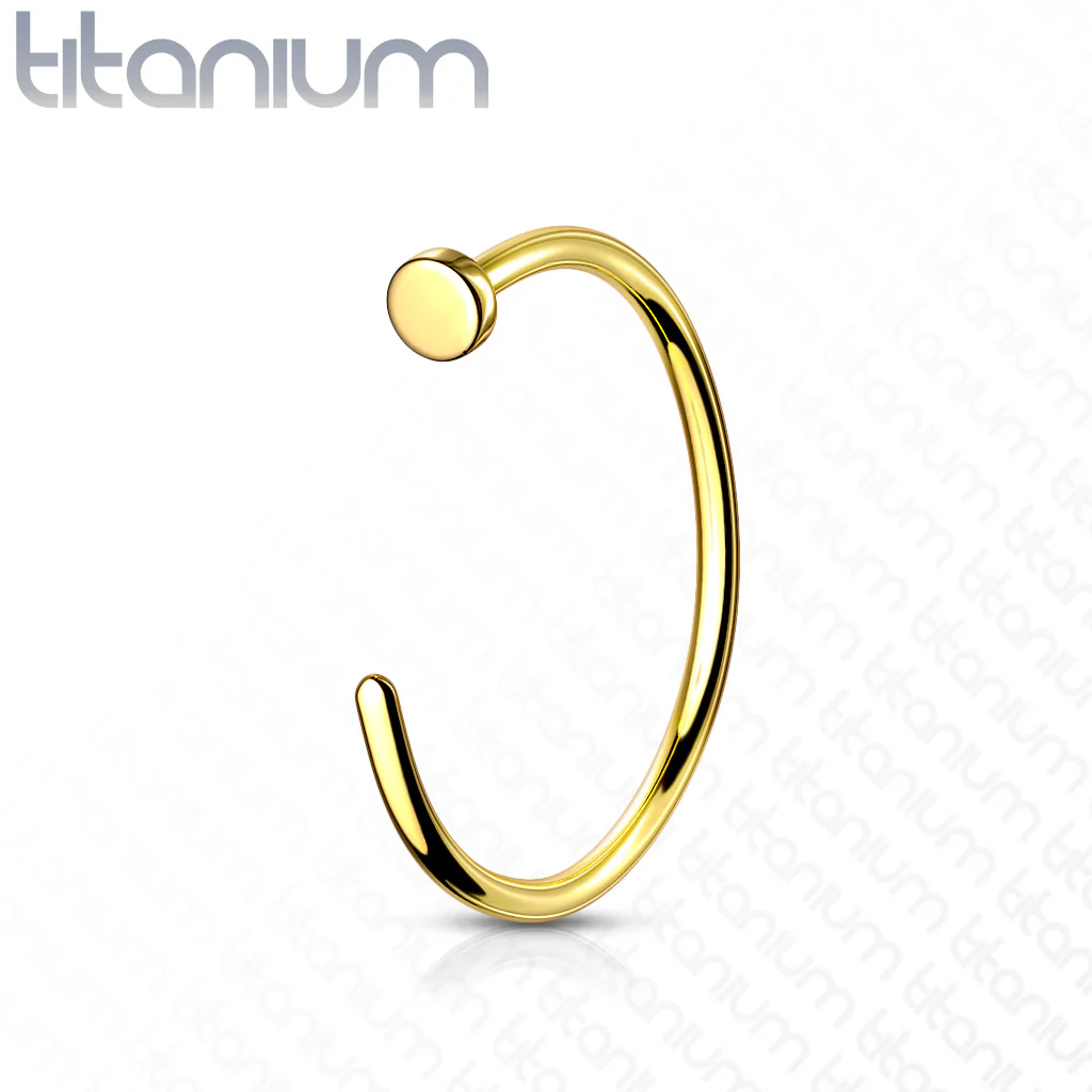 18G Implant Grade Titanium Flat Top Nose Hoop Rings - Image 4