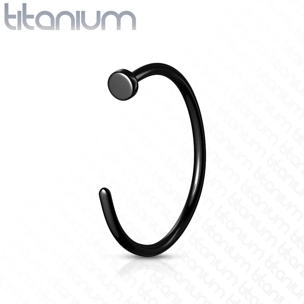 18G Implant Grade Titanium Flat Top Nose Hoop Rings - Image 5