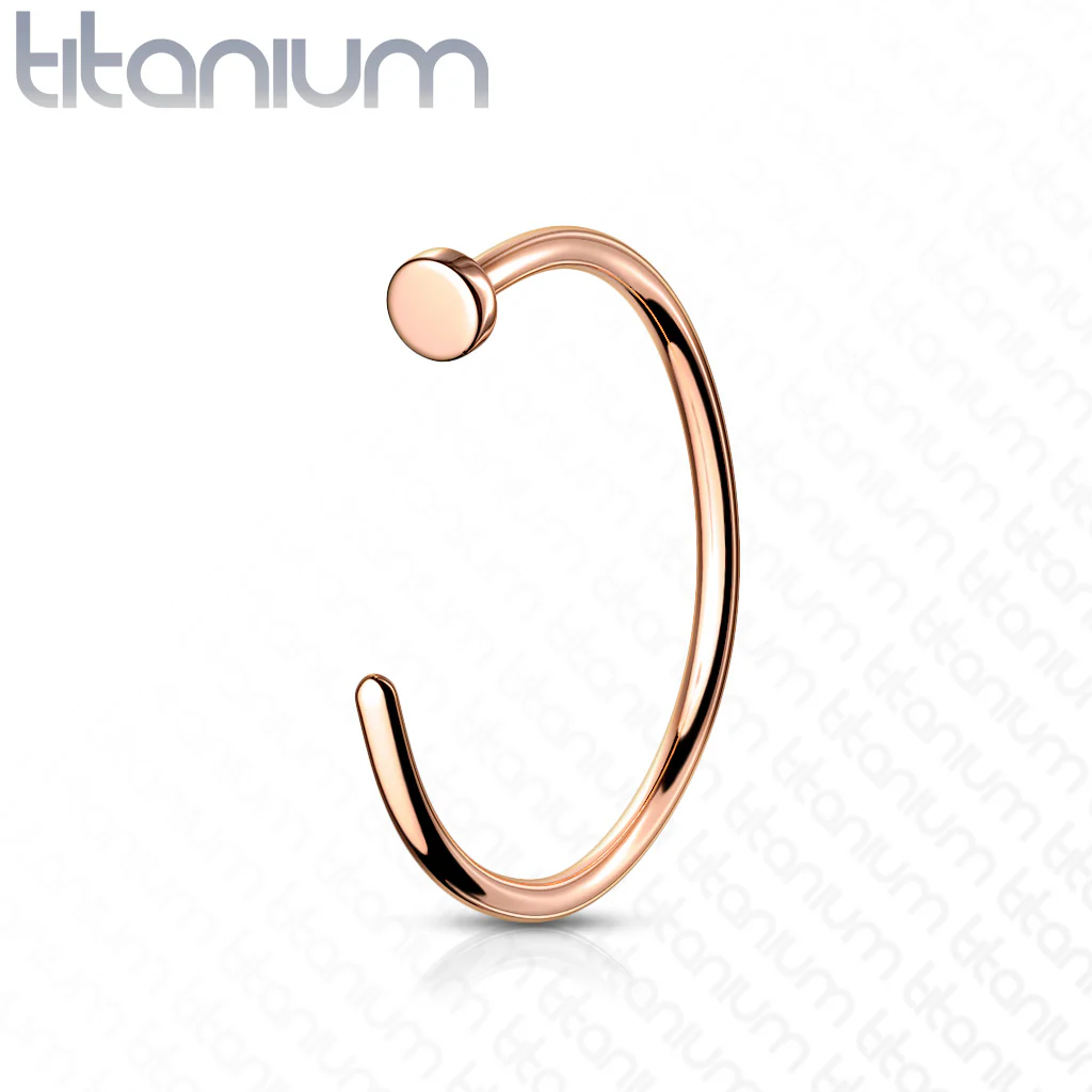 18G Implant Grade Titanium Flat Top Nose Hoop Rings - Image 6