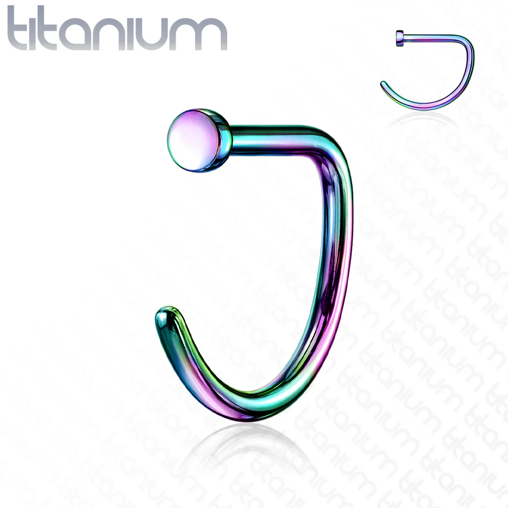 Implant Grade Titanium D Shape Flat End Nose Hoop Rings - Image 4