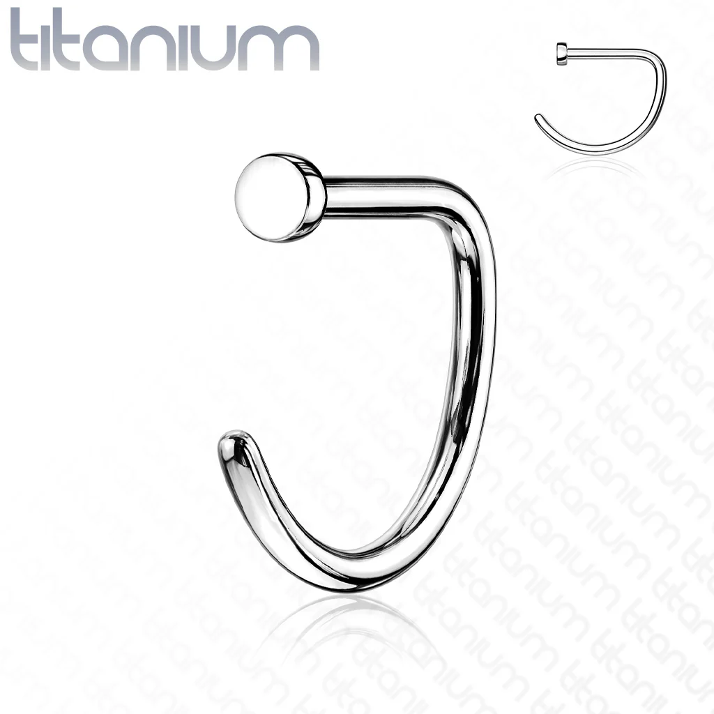 Implant Grade Titanium D Shape Flat End Nose Hoop Rings - Image 5