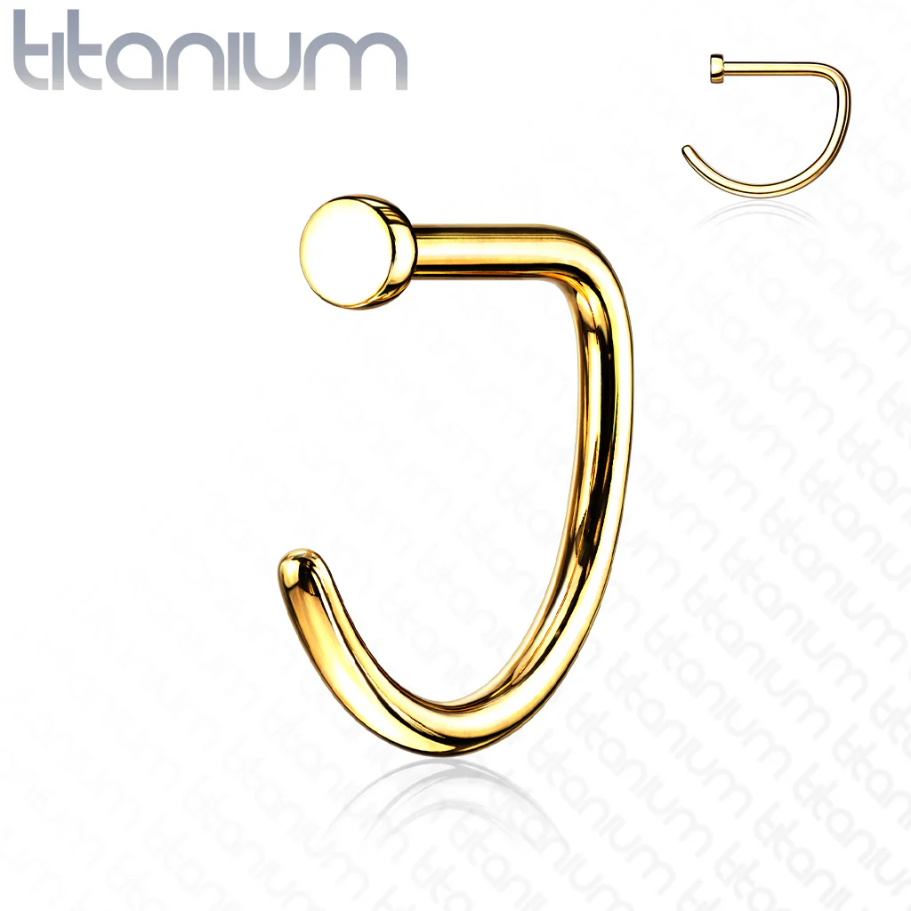 Implant Grade Titanium D Shape Flat End Nose Hoop Rings - Image 7