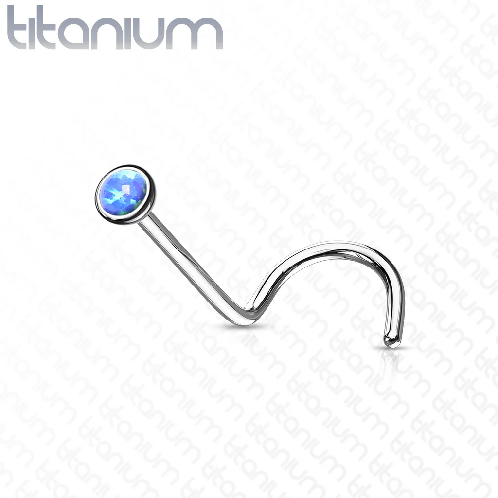 2 mm 3mm Opal Bezel Set Ball Top Implant Grade Titanium Nose Screw Rings - Image 2