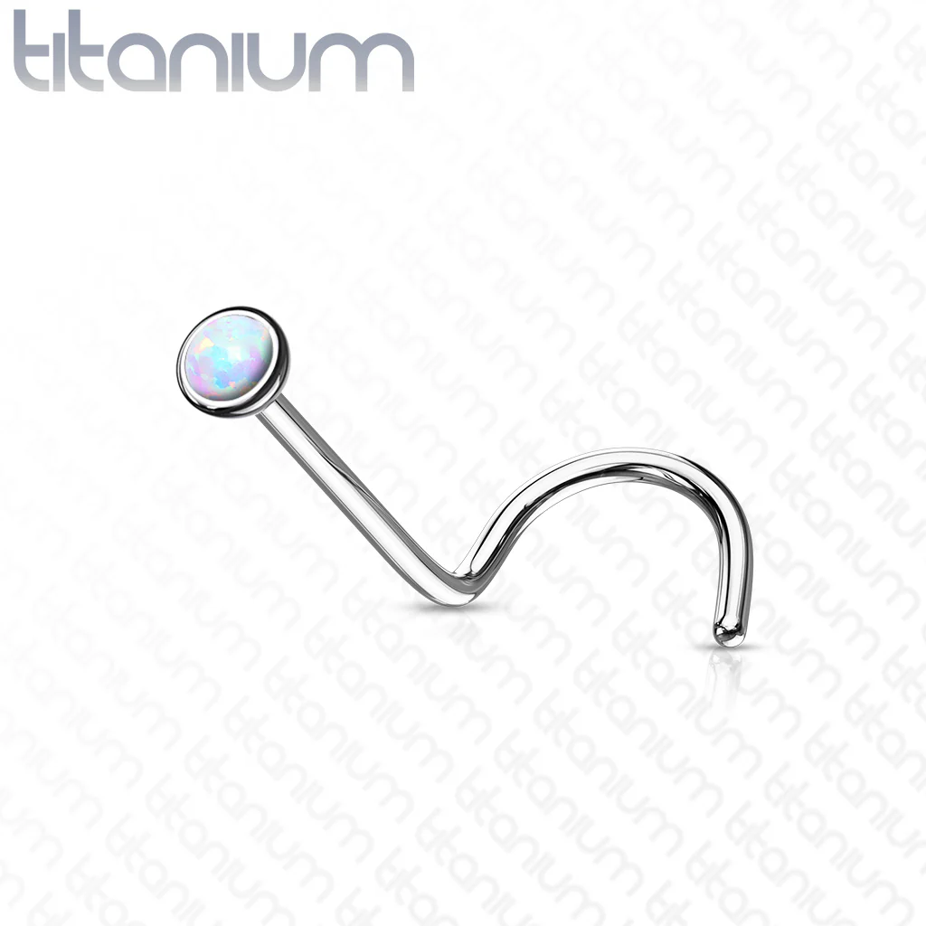 2 mm 3mm Opal Bezel Set Ball Top Implant Grade Titanium Nose Screw Rings - Image 3