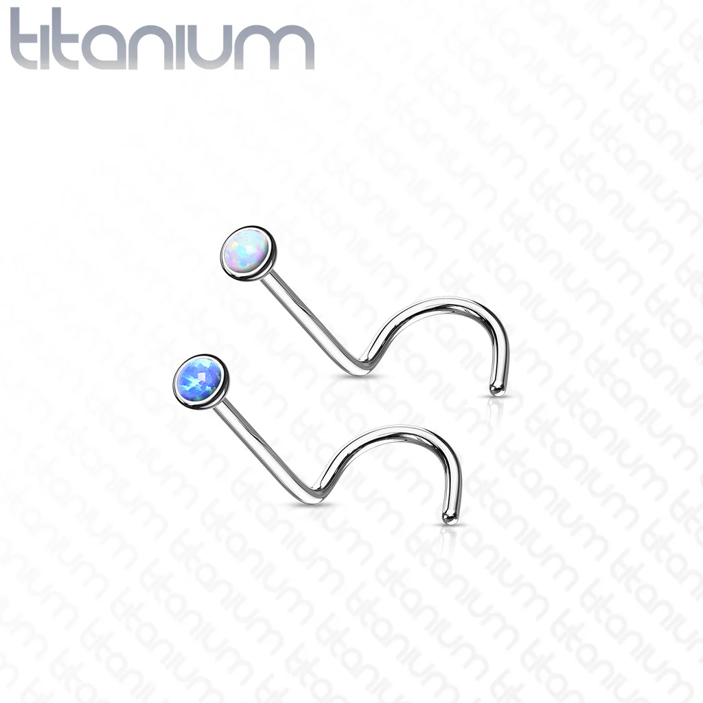 2 mm 3mm Opal Bezel Set Ball Top Implant Grade Titanium Nose Screw Rings - Image 4