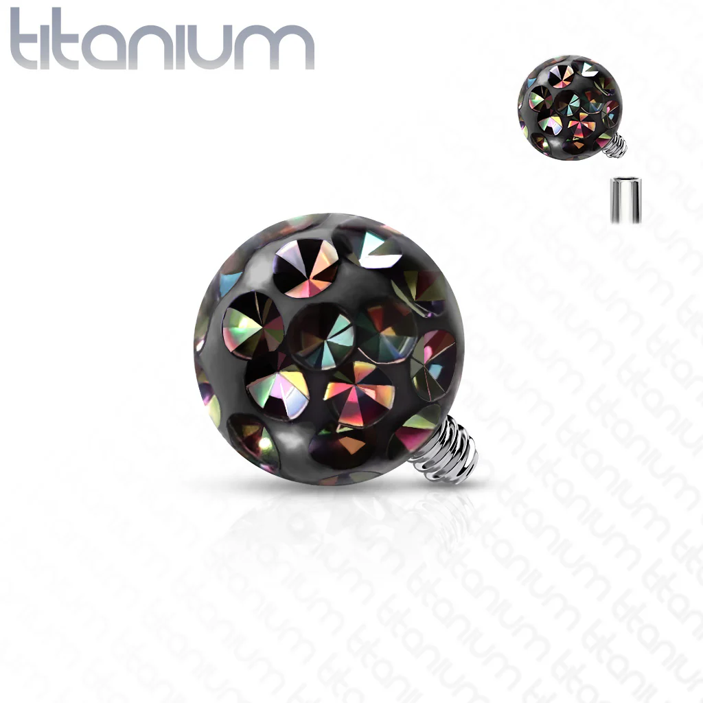 Implant Grade Titanium Epoxy Covered Crystal Paved Dermal Anchor Top - Image 2