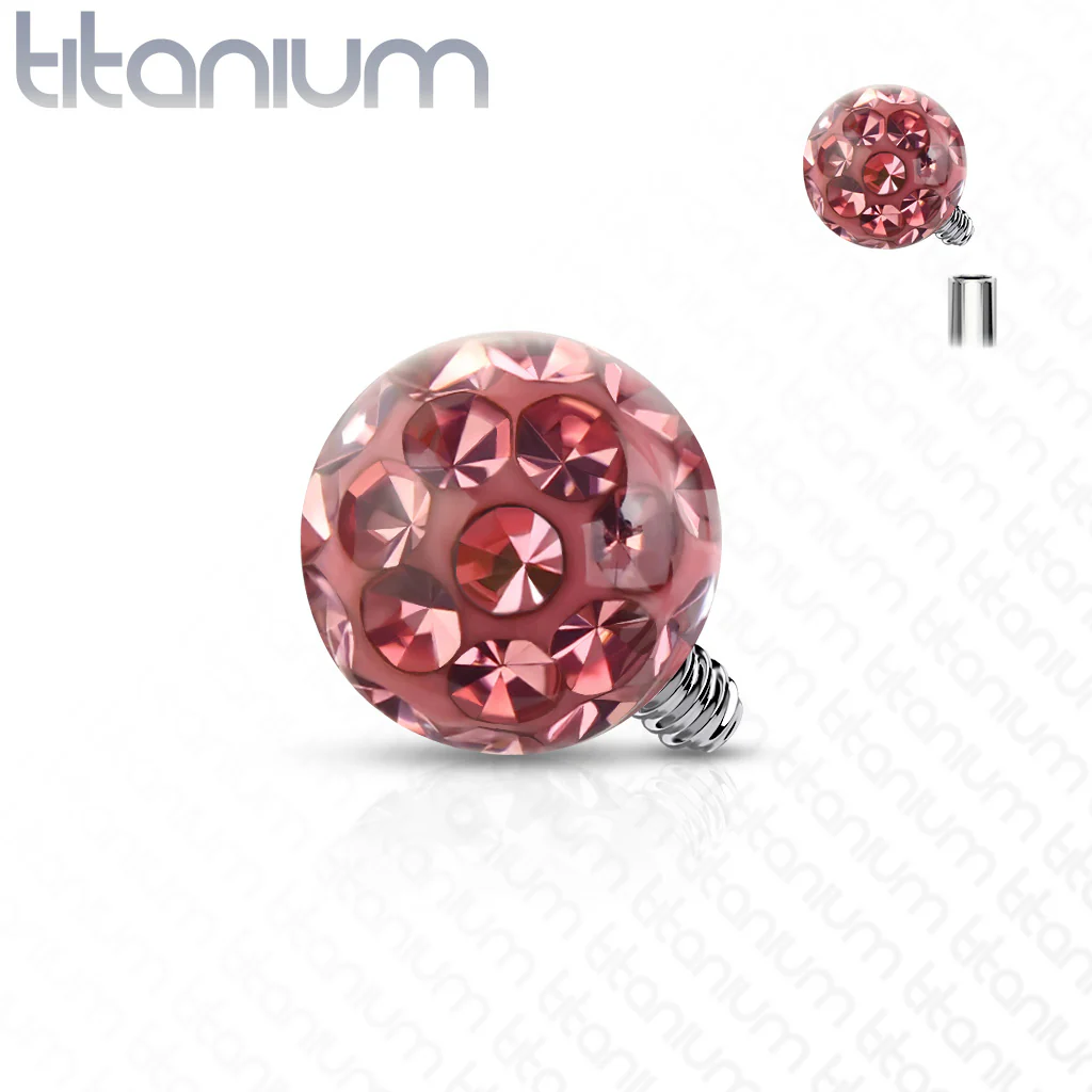 Implant Grade Titanium Epoxy Covered Crystal Paved Dermal Anchor Top - Image 5