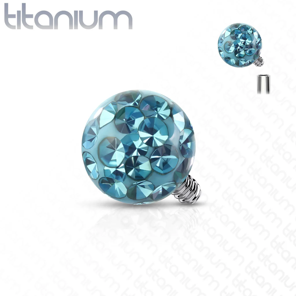 Implant Grade Titanium Epoxy Covered Crystal Paved Dermal Anchor Top - Image 6