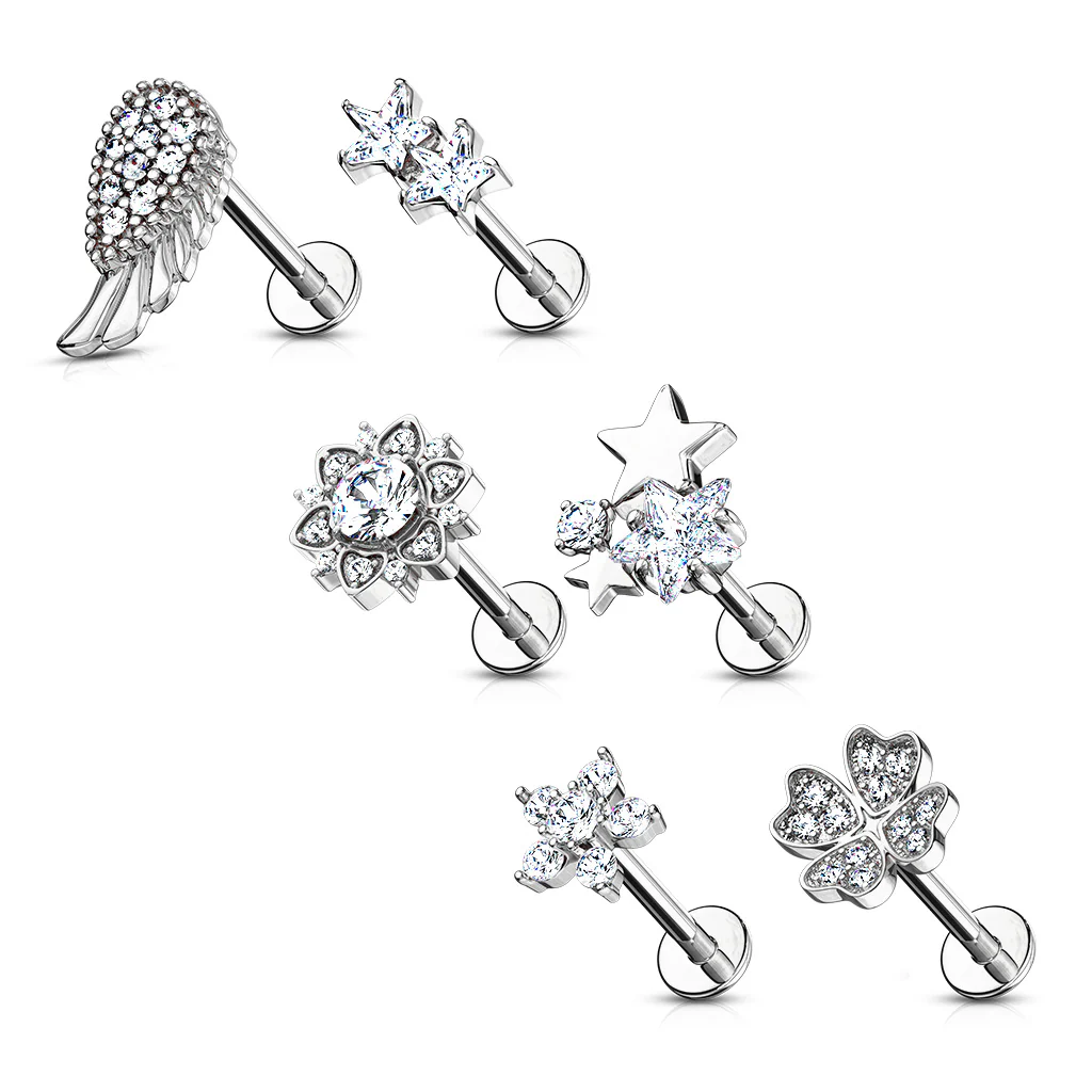 24 Pc Package Mixed Style Surgical Steel Top Labret Monroe Ear Cartilage Studs - Image 2
