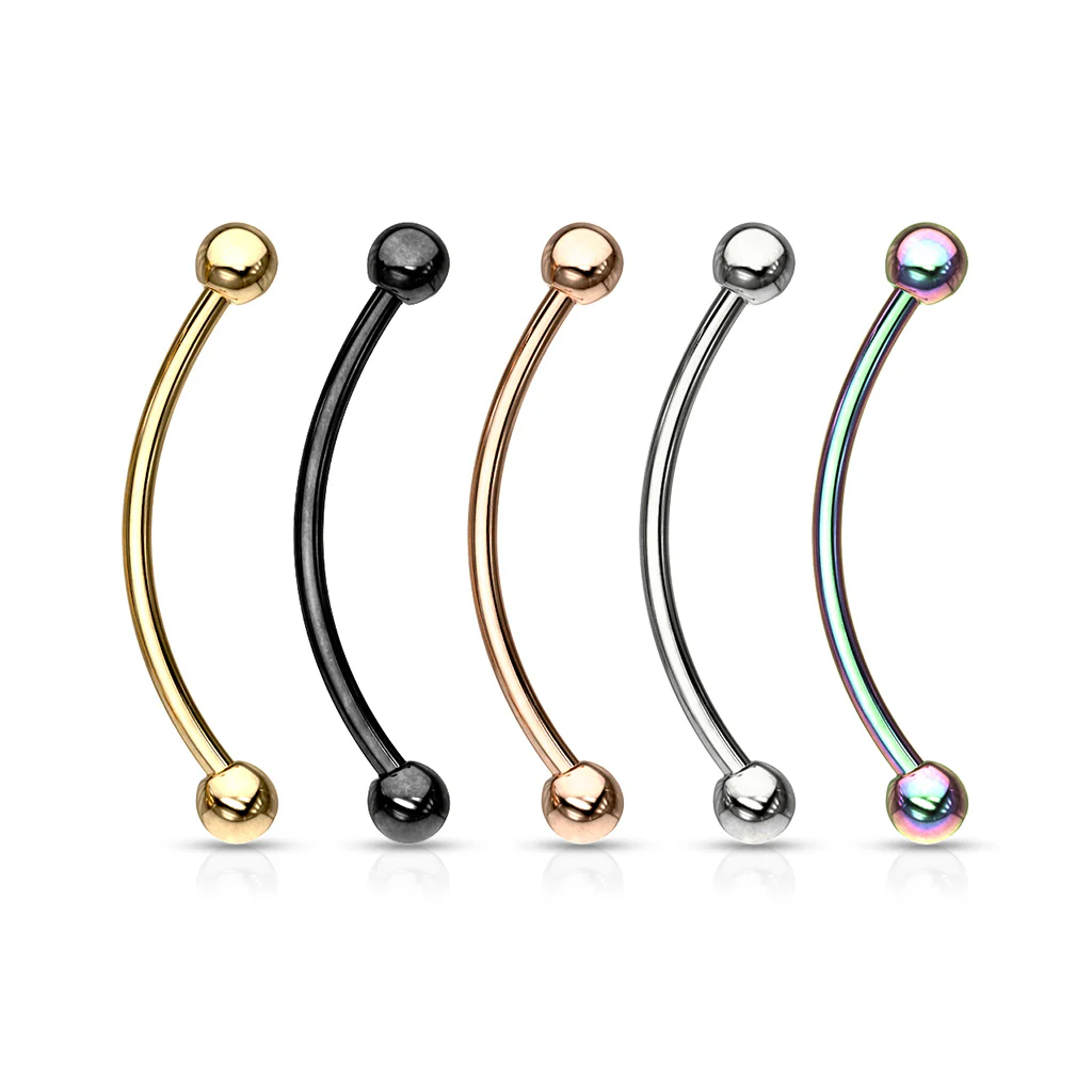 3 mm Ball Titanium Curved Barbell Lobe Snake Eye Piercing 16G