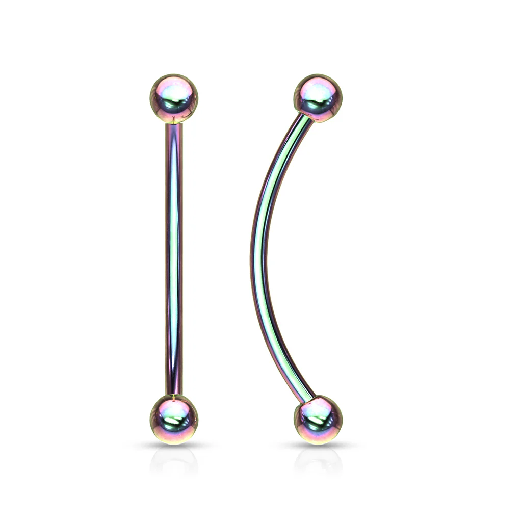 3 mm Ball Titanium Curved Barbell Lobe Snake Eye Piercing 16G - Image 4