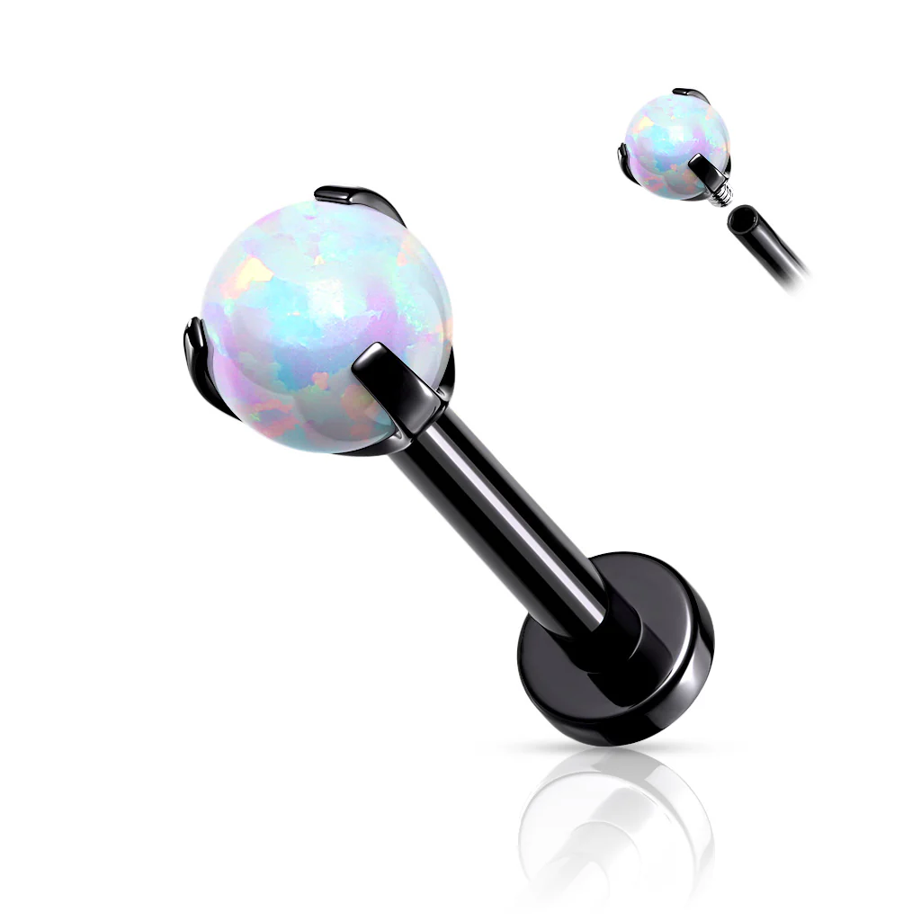Claw Set 3 MM Opal Ball Lip Labret Chin Monroe Ear Cartilage - Image 4