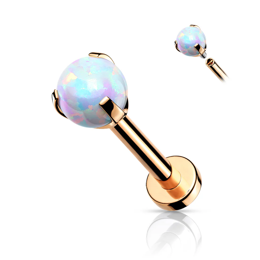 Claw Set 3 MM Opal Ball Lip Labret Chin Monroe Ear Cartilage - Image 5