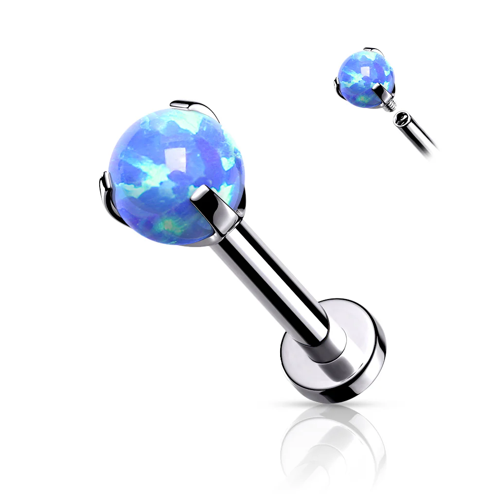 Claw Set 3 MM Opal Ball Lip Labret Chin Monroe Ear Cartilage - Image 6