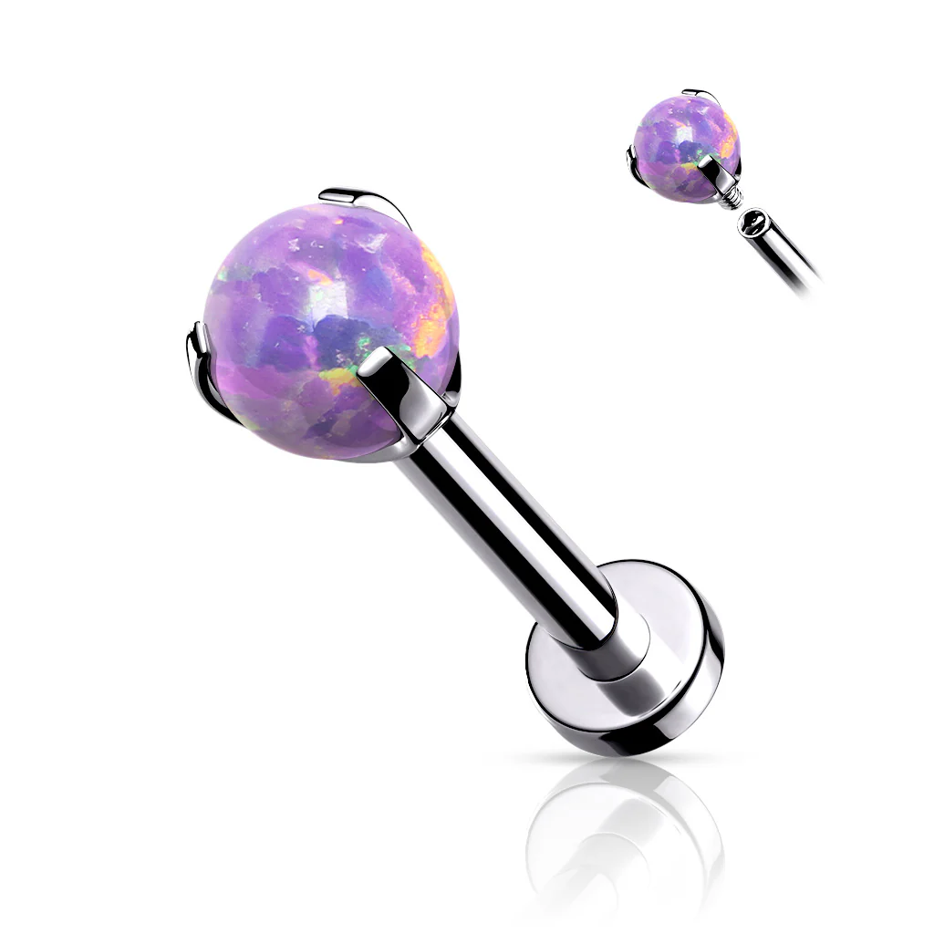 Claw Set 3 MM Opal Ball Lip Labret Chin Monroe Ear Cartilage - Image 8