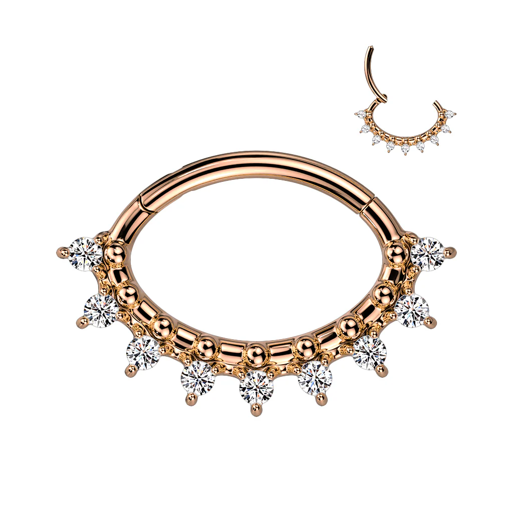 High Quality Precision Oval HInged Segment Ring With Facing CZ - Image 3