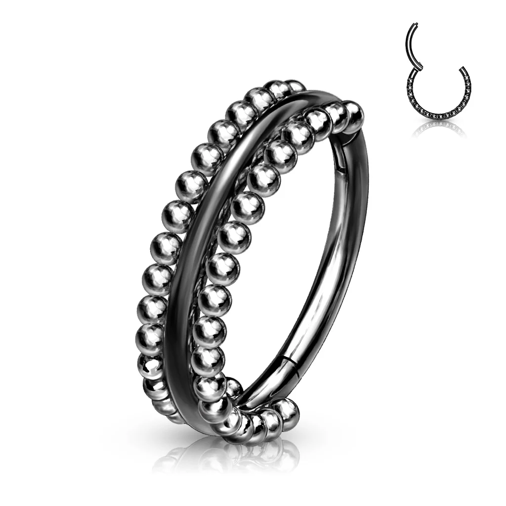 High Precision Double-Sided Milgrain Beads Hinged Hoop Segment Rings Cartilage - Image 5