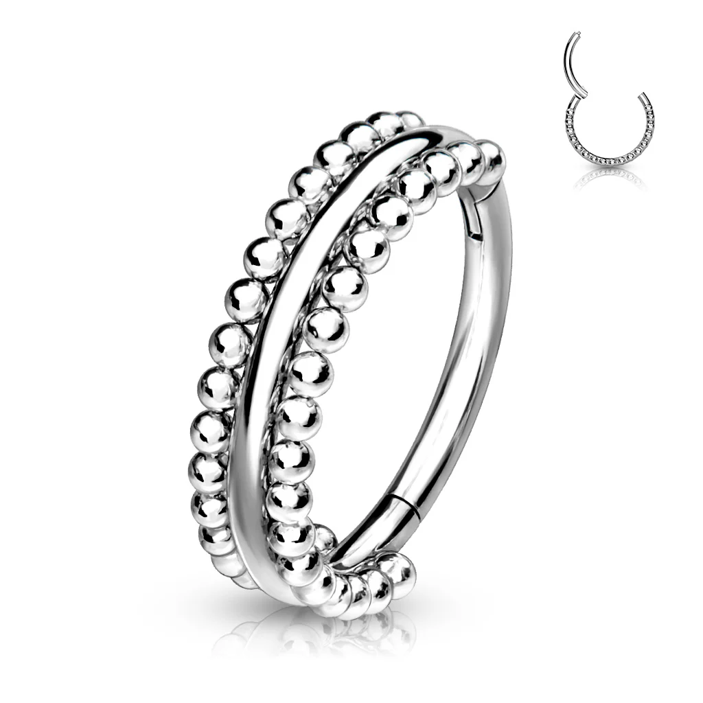 High Precision Double-Sided Milgrain Beads Hinged Hoop Segment Rings Cartilage - Image 6