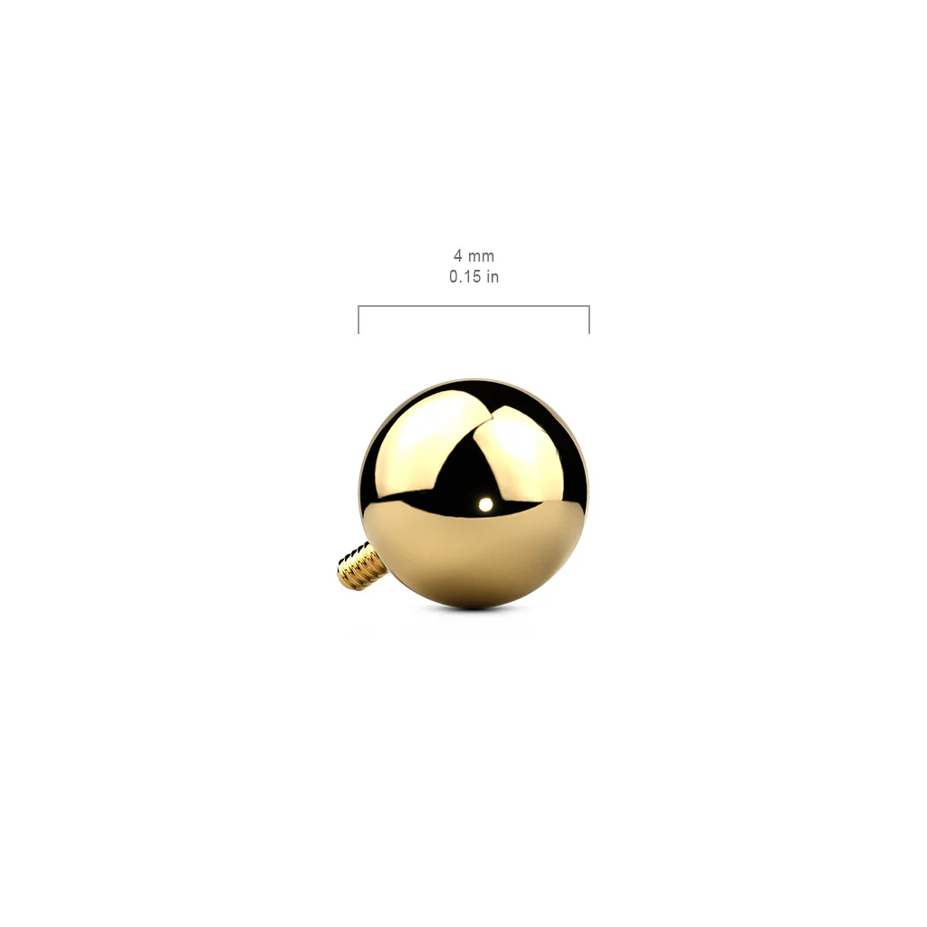 4 mm Ball Gold Plated Dermal Anchor Top - Image 2