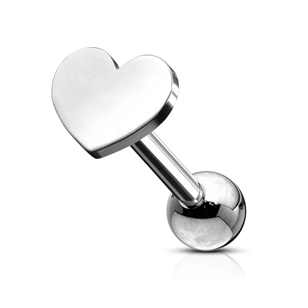 4 mm Flat Heart Top Titanium Ear Cartilage Daith Tragus Helix loop Stud - Image 3