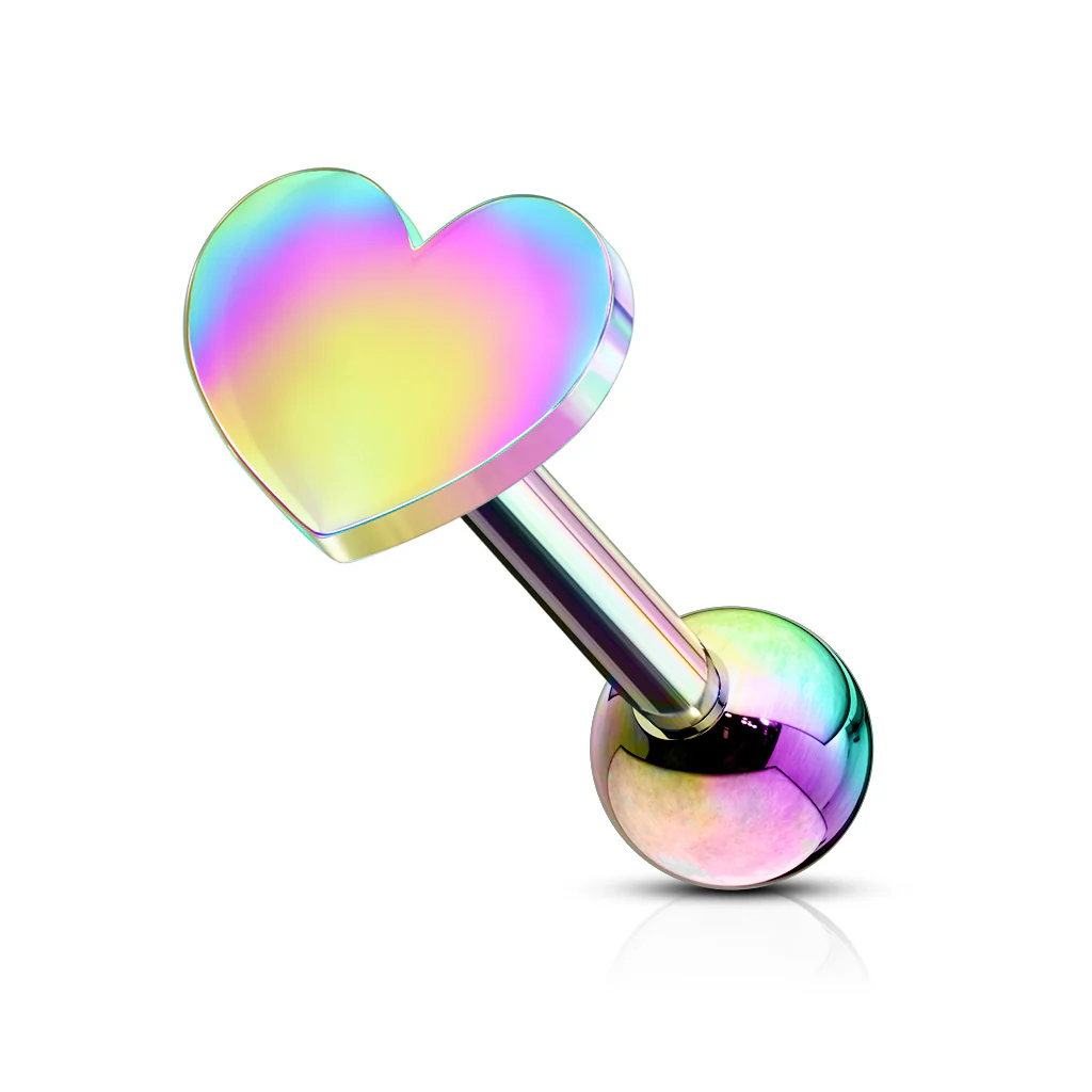 4 mm Flat Heart Top Titanium Ear Cartilage Daith Tragus Helix loop Stud - Image 6