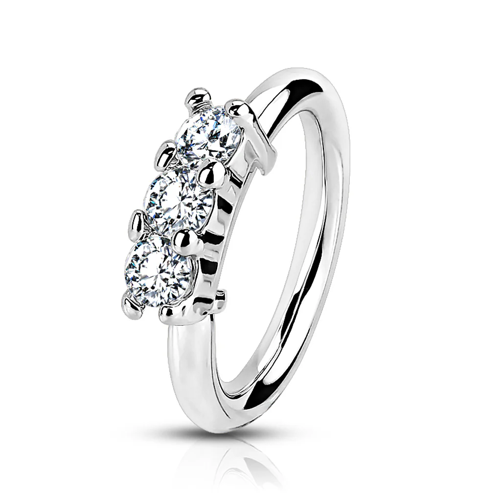 CZ Lined Bendale Ear Cartilage Daith Tragus Helix Earrings Hoop Nose Rings - Image 6