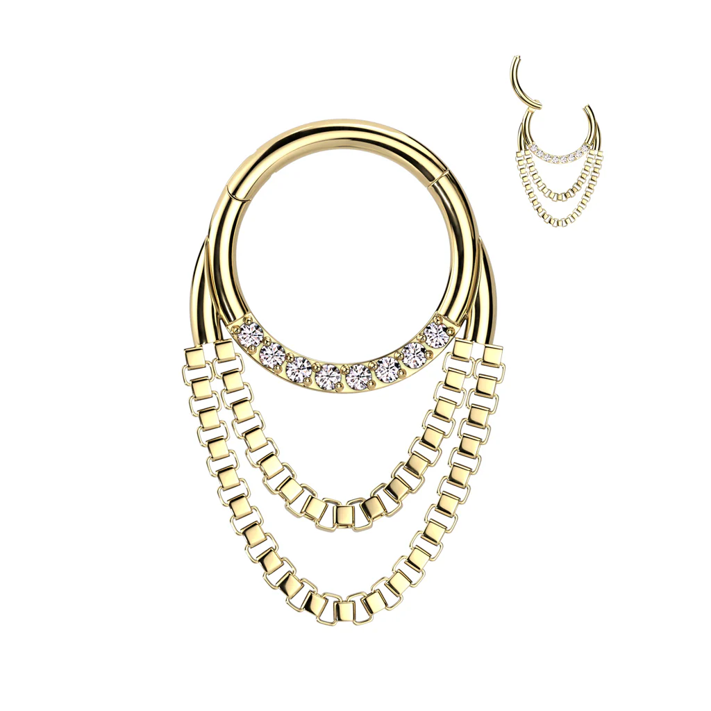 High Quality Precision Pave Opals or CZs & Chain Hinged Segment Ring - Image 5