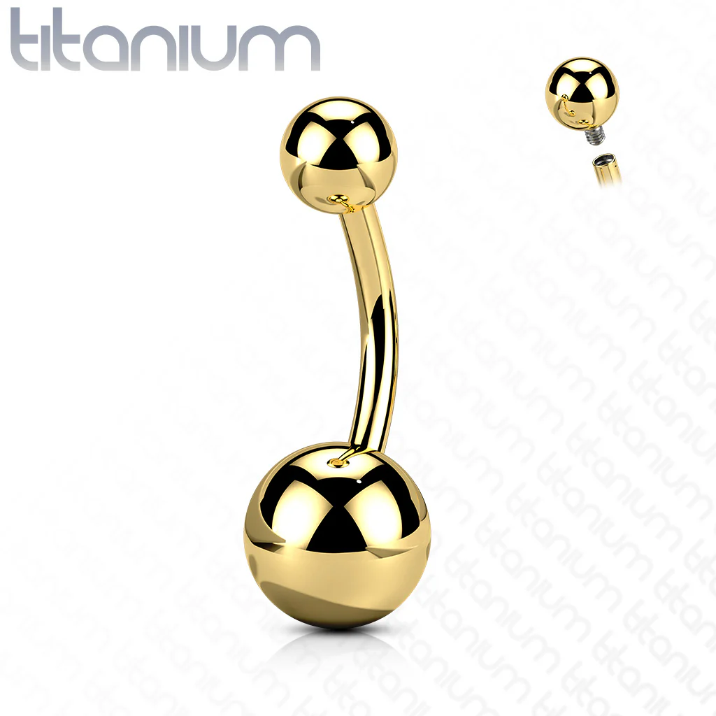 Implant TitaniumInternally Threaded Basic Belly Button Rings - Image 2