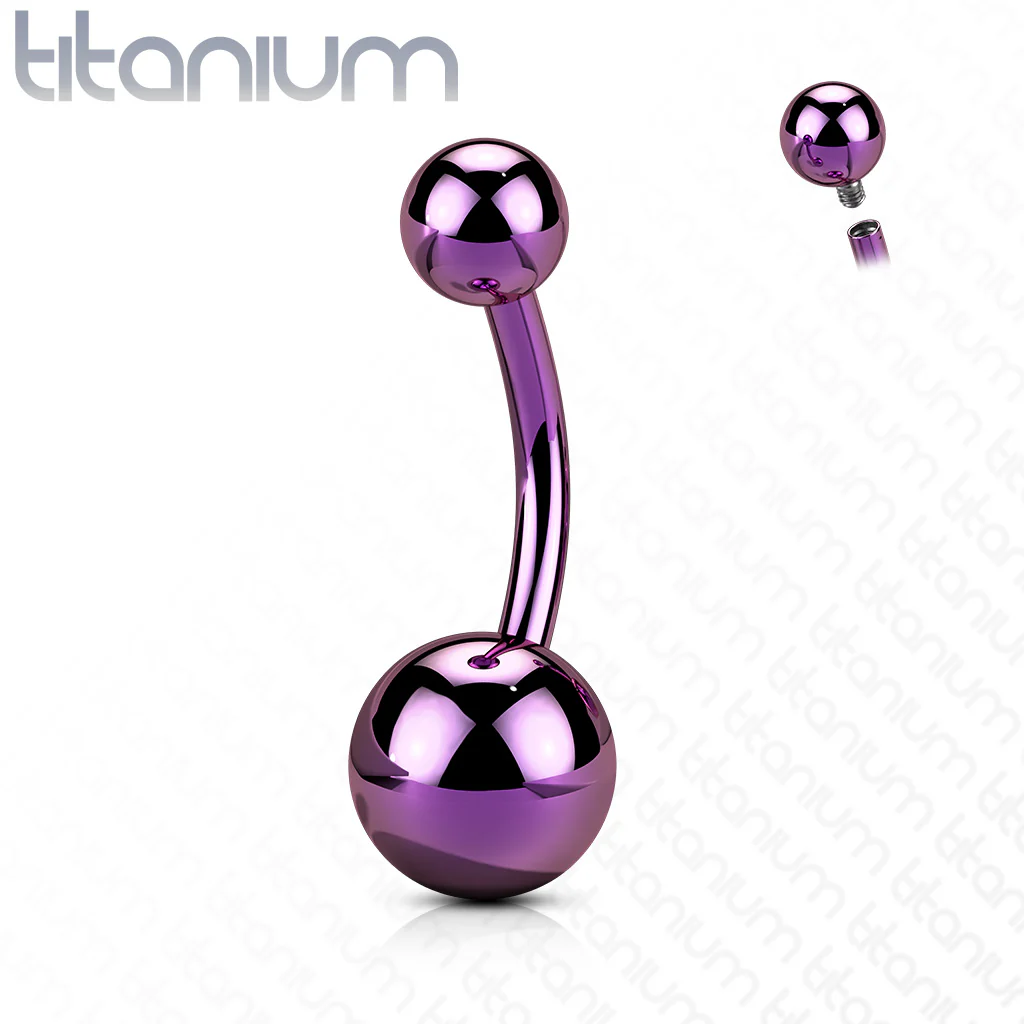 Implant TitaniumInternally Threaded Basic Belly Button Rings - Image 3