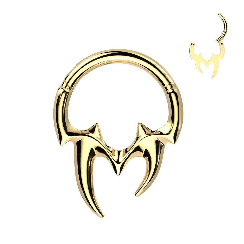 All 316L Surgical Steel Tribal Fang Hinged Hoop Segment Rings Nose Septum - Image 10