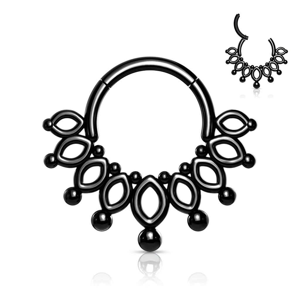 All 316L Surgical Steel Hinged Hoop Segment Rings Crwon Nose Septum Ear Cartilage - Image 4