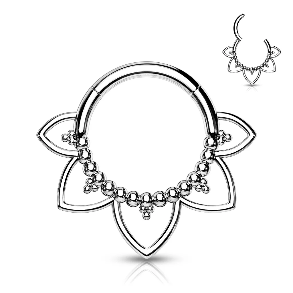 All 316L Surgical Steel Hinged Hoop Segment Rings / Filigree Nose Septum Ear Cartilage - Image 5