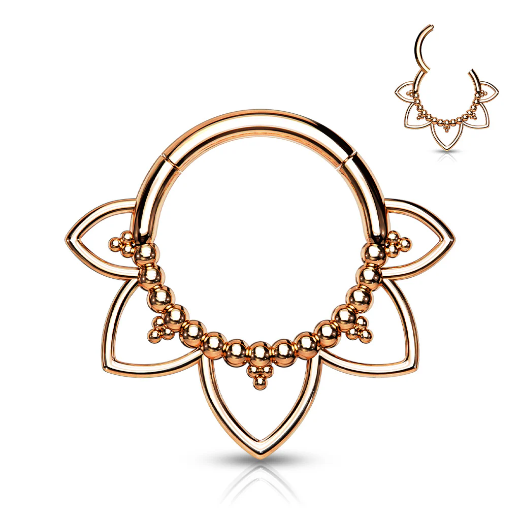 All 316L Surgical Steel Hinged Hoop Segment Rings / Filigree Nose Septum Ear Cartilage - Image 6