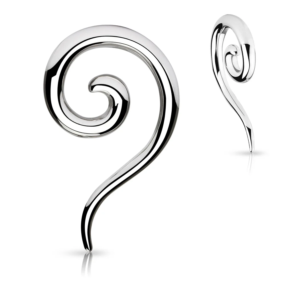 Solid 316L Surgical Stainless Steel Ear Spiral Taper Ear Plugs 1 Pc