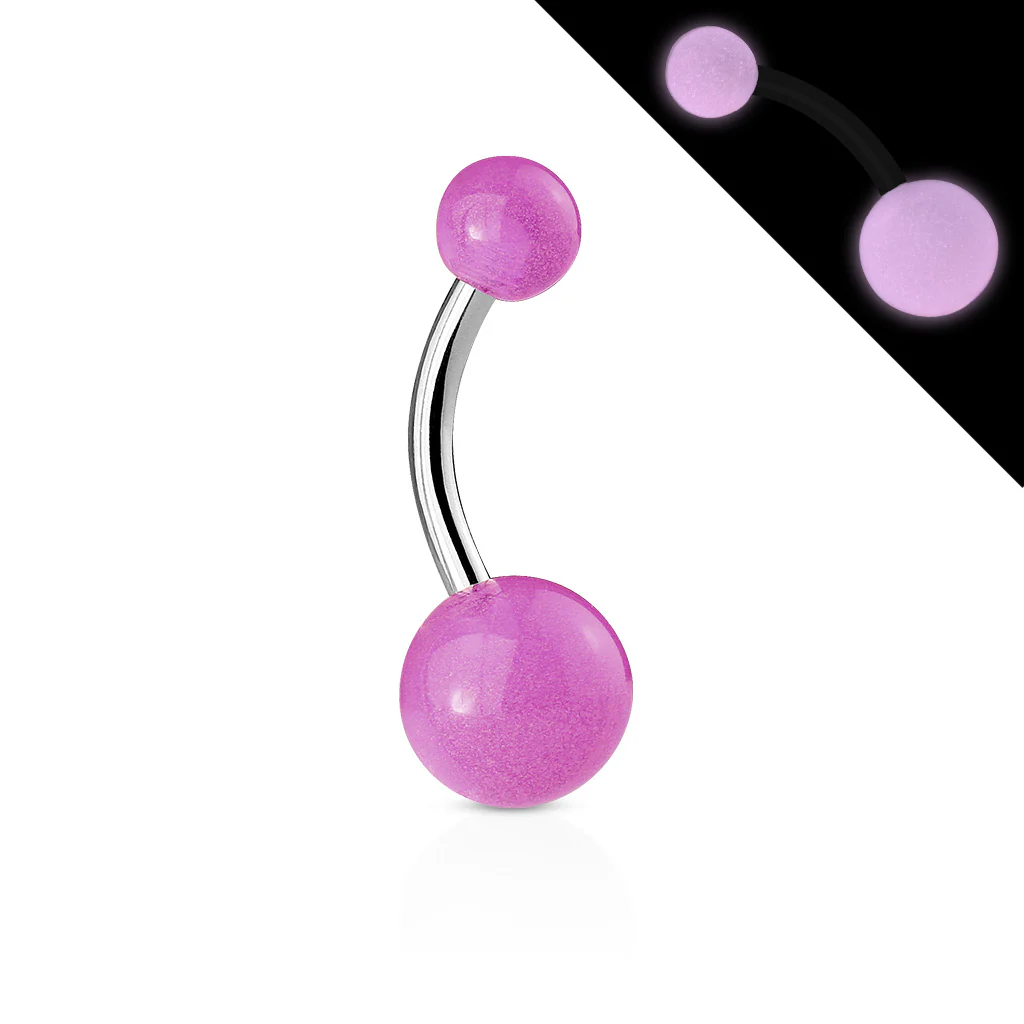 20 Pc Value Pack 6 Colors Of Glow In Dark Ball Navel Belly Button Rings - Image 13