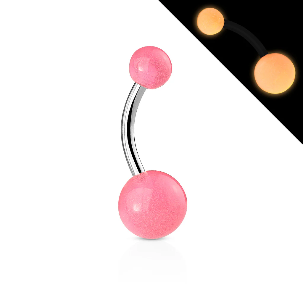 20 Pc Value Pack 6 Colors Of Glow In Dark Ball Navel Belly Button Rings - Image 5