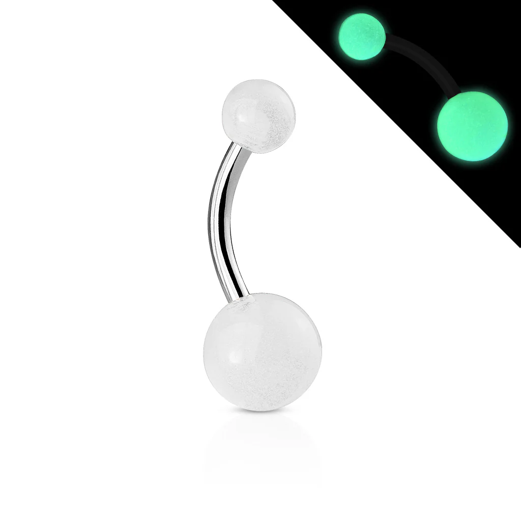 20 Pc Value Pack 6 Colors Of Glow In Dark Ball Navel Belly Button Rings - Image 6